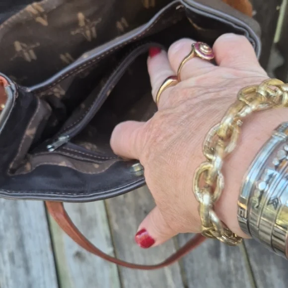 American West Rich Brown Leather and Fur Shoulder Bag - Picture 9 of 12